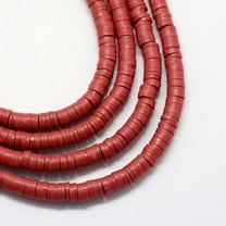 1Strand Handmade Polymer Clay Beads Disc/Flat Round Heishi Beads Dark Red 4x1mm Hole: 1mm 380~400pcs/strand 17.7 inch