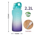 thumbnail image 2 of Botella de agua al aire libre motivacional de 2000 ml con marcador de tiempo y pajita, botella a prueba de fugas Tritan Bpasports, 2 of 4