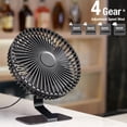 thumbnail image 3 of portable desktop fan 6 inch USB Desk Fan 4 Speeds, Ultra-quiet 90° Adjustment for Better Cooling Portable Mini Powerful Desktop Table Fan Small Personal Fan for Home Office Metal Base, 3 of 4