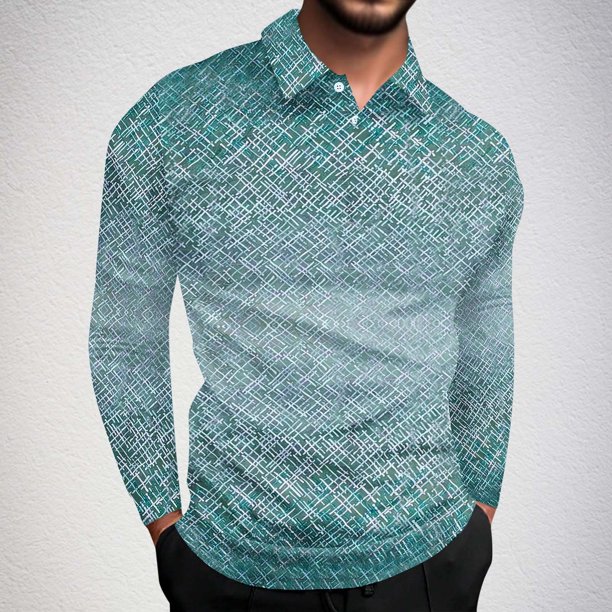 Blusa y camisa de manga larga con cuello vuelto para hombre, jersey de solapa, manga corta, deportiva, de manga corta, blusa de poliéster para hombre
