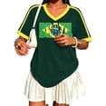 thumbnail image 3 of 2026 Brazil Soccer Jersey for Women, V-Neck Short Sleeve Brazil Soccer Shirt, Brazil Soccer Fan Jersey for Game Day Party Casual Summer Outfit (Army Green, L), 3 of 6