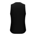 thumbnail image 4 of Sakmal Black Summer Tank Tops for Men Black Scoop Neck Stringer Solid Ribbed Camisole Workout Sleeveless Shirts for Men, 4 of 5