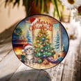 thumbnail image 3 of Merry Christmas Manx Santa Hat Xmas Tree Winter Holiday Stained Glass Suncatcher Cat Lover Kitten Owner Gifts Window Hanging Sign Decor - 01013, 3 of 5