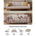 thumbnail image 3 of Pink Floral Sofa Couch Covers for Dog,Washable Sectional Couch Slipcoverfor Loveseat with Tassels,Vintage Birds Plant Leaf Botanical Non Slip Sofa Throw Cover Blanket Large 71''x102'', 3 of 8
