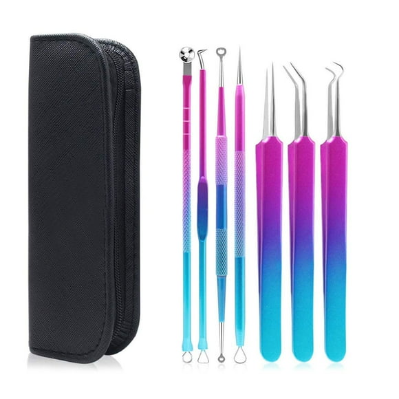7PCS Pimple Comedone Extractor Tool Acne Removal Kit Treatment for Pimples Blackheads Blemish Whitehead Removing Facial Skin Care Tools
