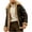 Café, variante sur Hfyihgf Manteau Bomber pour Hommes en Cuir Suédé Doublé en Molleton Sherpa à Fermeture Éclair Complète, Chaud, d'Hiver, Grande Taille, Col à Revers en Fausse Fourrure, avec Poches (Rouge TG), Brun, P