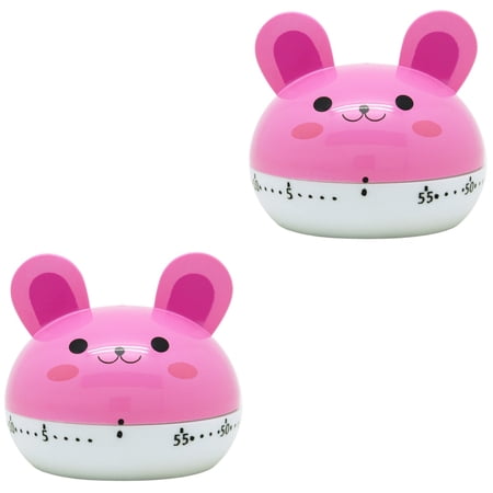 2 PCS Kitchen Timer Digital Alarm Clocks Bedside Timers Pink