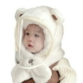 thumbnail image 4 of CPNG Toddler Baby Winter Hat Face Mask Neck Warmer Kawaii Outdoor Hats Boys Girls Cute Bear Ear Windproof Fuzzy Warm Fluffy Beanies Fleece Snow Hats Infant Scarf Adjustable Warm Hat, 4 of 4