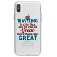 thumbnail image 1 of DistinctInk Clear Shockproof Hybrid Case for iPhone XR (6.1" Screen) - TPU Bumper Acrylic Back Tempered Glass Screen Protector - Traveling Like Sex, Bad is Still Great, 1 of 5