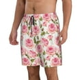 thumbnail image 2 of Goofa Rose Flowers Printed Mens Swim Trunks Summer Quick Dry Short Beach Swimwear Bathing Suits-XX-Large, 2 of 9