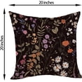 thumbnail image 2 of Spring Floral Pillow Covers 20x20 Pack of 2 Black Botanical Herbs Wildflower Throw Pillow Covers Outdoor,Summer Flower Plant Decorative Pillowcase Farmhouse Linen Cushion Case for Home Sofa, 2 of 6