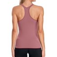 thumbnail image 2 of XINQIHANG Ribbed Workout Tank Tops for Women with Built in Bra Tight Racerback Scoop Neck Athletic Top, 2 of 7