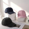 thumbnail image 6 of Bocaoying 3 Pcs Washed Cotton Baseball Caps for Men Women, Breathable Retro Adjustable Dad Hats with Crown, Curved Brim Ball Caps for Running, Outdoor, Daily Casual Wear, Grey/Blue/Pink, 6 of 7