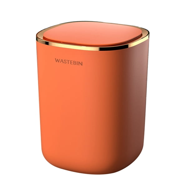 Bote Basura Tipo Inducción Bsvklp para Inodoro Baño Lujo Ligero Con Tapa Eléctrico Automático (batería Naranja)