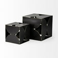 thumbnail image 3 of 8" Contemporary Black Metal Geo Cube Sculpture, 3 of 4