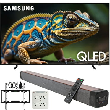 Samsung QN32Q60D 32 Inch QLED 4K Smart TV (2024) Bundle with Premium Deco Gear 60W 2.0 CH Soundbar   Deco Mount 37"-100" TV Wall Mount Bracket with Cleaning Kit   6-Outlet Surge Adapter