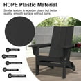 thumbnail image 6 of JUSTLET Outdoor Patio Chair, HDPE Folding Adirondack Chair Set of 2, Black, 6 of 11