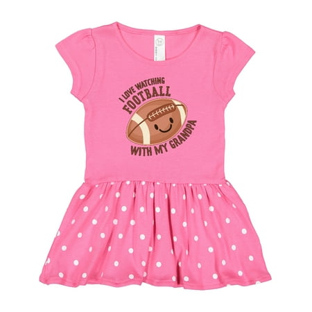 

Inktastic I Love Watching Football with My Grandpa Gift Toddler Girl Dress