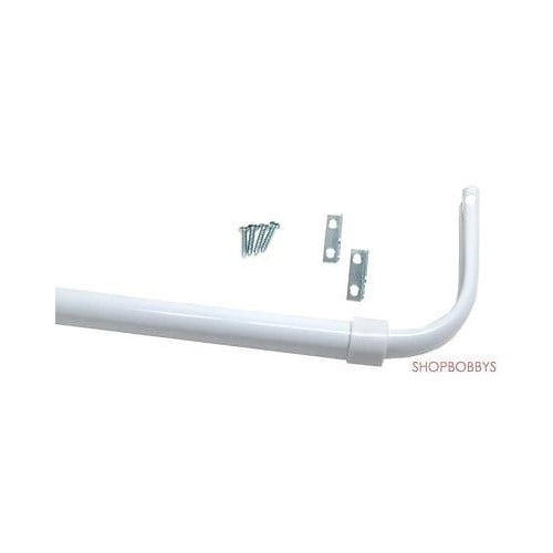 Classic Touch Heavy Duty Single Curtain Rod White 1828