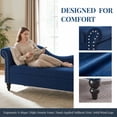 thumbnail image 4 of Modern Velvet Chaise Lounge with Storage, Upholstered Lounge Sofa Chair with Armrest Lumbar Pillow and Nailhead Trim, for Living Room Bedroom Apartment, 4 of 17