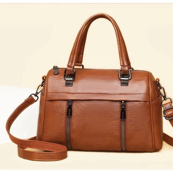 WANDF Handbag for Women,Crossbody Bag Shoulder Bag with Straps,Handle Purses for Work Travel Shopping, The Gift for Her(Brown Purses)
