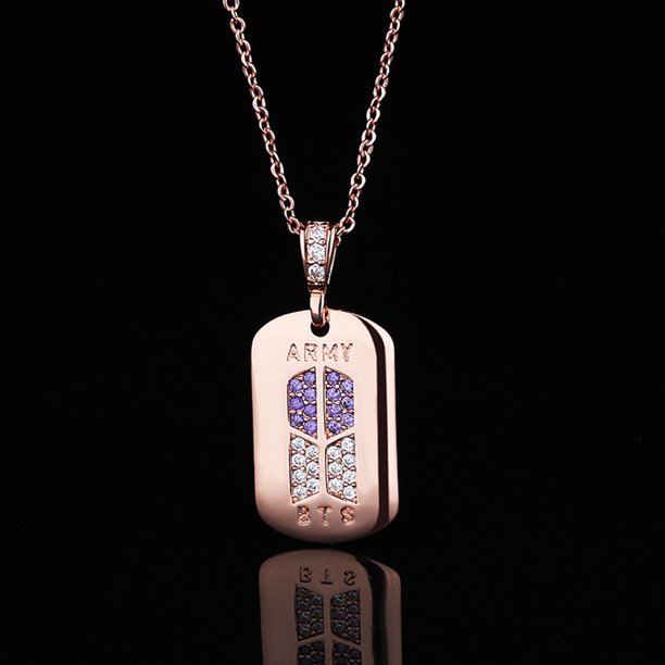 Collar De Joyería Kpop Bts Cúbico De Zirconia Del Ejército Para Ventilador