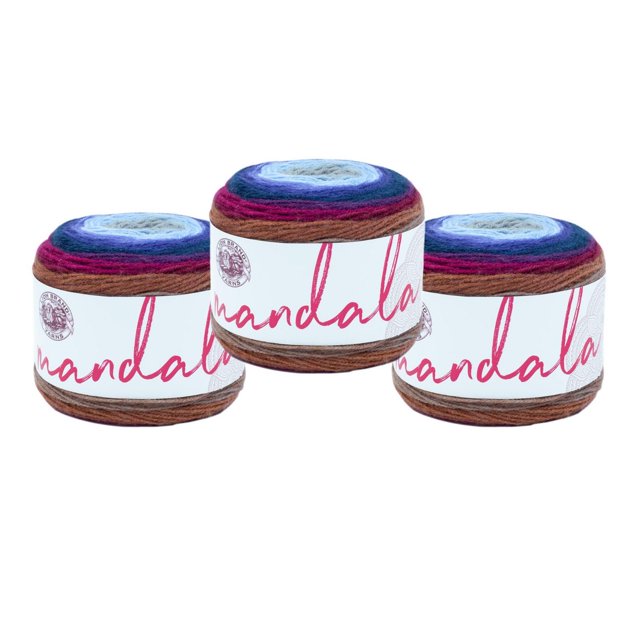 Lion Marque Yarn Mandala Multicolor Light DK Acrylique 3 Pack Fil