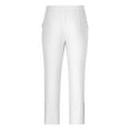 thumbnail image 5 of hopeusnice Mens Loose Workout Casual Beach Solid Color Cotton Linen Wide Leg Lounge Trousers Activewear Pants Elastic Waist Pants with Pockets Drawstring Fashion Summer White XL, 5 of 6