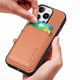 thumbnail image 2 of For iPhone 16 Pro Max Case Carbon Fiber Leather Back Cover with Detachable Card Bag - Green, 2 of 5