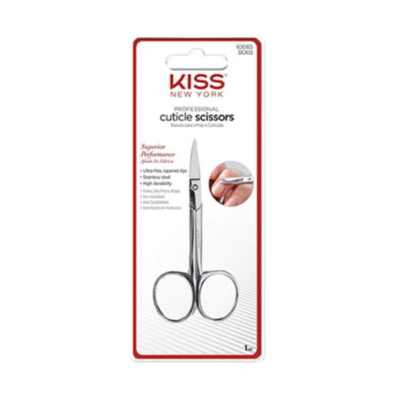 Kiss New York Premium Cuticle & Nail Scissors | Precision Stainless Steel Grooming Tool