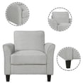 thumbnail image 3 of Single Sofa Modern Chair Armchair with Thicker Seat Cushion and Backrest Living Room Chair,Bedroom Chair,Coffee Chair,Reception Chair for Living Room Home Theater,Gray, 3 of 10
