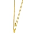 thumbnail image 3 of 14k Yellow Gold 2 Chain Line Love and Heart Charm Necklace, 3 of 5