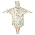 thumbnail image 2 of FORMRS Wearable Blanket Hoodie with Sleeves for Kids Cozy Flannel Sweatshirt, Forest Pastel, 2 of 7