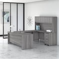 thumbnail image 2 of Studio C 72W U Shaped Desk with Hutch and File Cabinet in Gray - Engineered Wood, 2 of 7