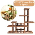 thumbnail image 2 of iMeshbean Outdoor Wooden Plant Flower Display Stand w/13 Wood Shelf Storage Rack Garden, 2 of 10
