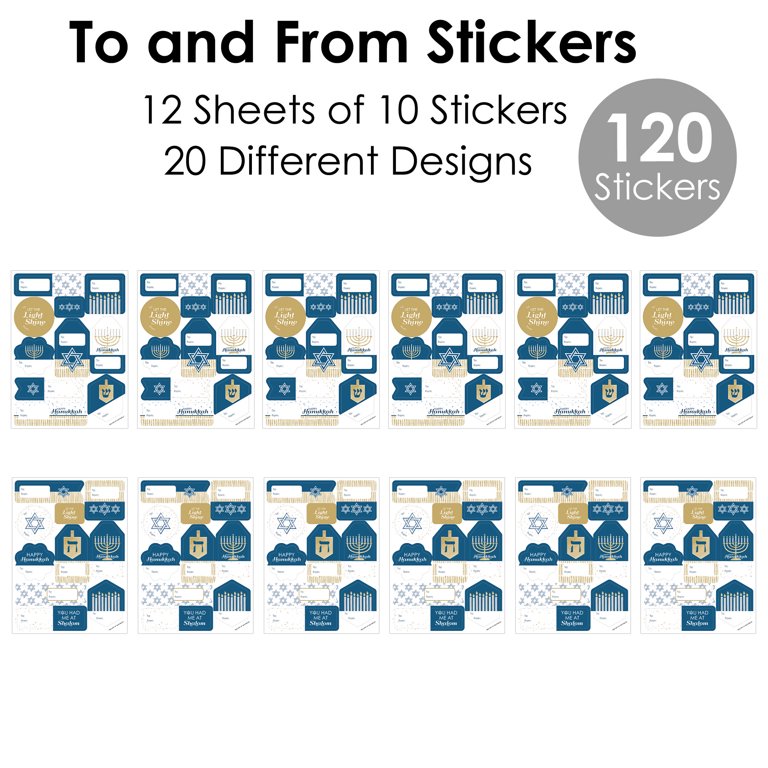 Happy Hanukkah Gift Tag Stickers, 120 Count photo 7