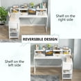 thumbnail image 5 of Tribesigns Bureau en L de 55 Pouces, avec Tiroir, Bureau d'Ordinateur d'Angle Moderne Blanc avec Étagères de Rangement et Support pour Moniteur pour Bureau à Domicile, 5 of 5