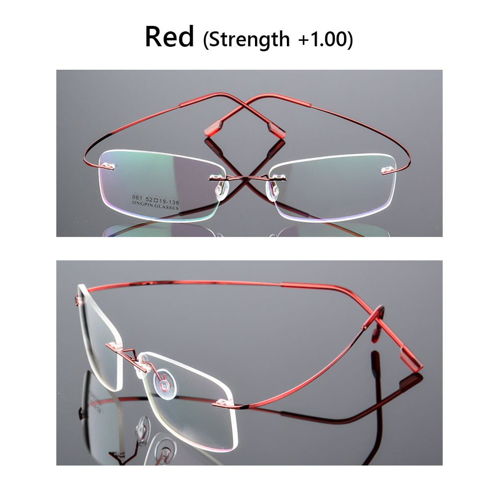 Strength +1.0+4.0 Ultralight Flexible Vision Care Reading Glasses Memory Titanium Presbyopic