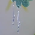 thumbnail image 3 of Elegantes pendientes largos con borlas y forma de gota de agua para mujer, de plata 925, sencillos y delgados, 3 of 5