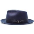 thumbnail image 3 of Walrus Hats Compass Navy Diamond Crown Fedora – 100% Australian Wool Felt Hat with Grosgrain Band & Walrus Logo Pin – Stylish Unisex Fedora, 3 of 8