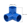 thumbnail image 2 of Conector de tubería en ángulo de 3 vías, grado de muebles, accesorios de esquina en tamaño de 1-1/4 pulgadas, azul, 2 of 3