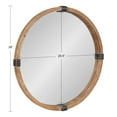 thumbnail image 6 of Kate and Laurel Stockport Framed Round Mirror, 28 Inch Diameter, Rustic Brown, Round Rustic Mirror with Antique Black Frame Ornaments, 6 of 8