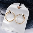 thumbnail image 3 of Brass Hoop Earrings Real 18K Gold Plated 25x1mm DIY, 3 of 5