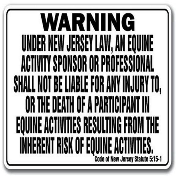 SIGNMISSION WS-New Jersey Equine Warning Sign - New Jersey Equine
