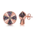 thumbnail image 1 of iJewelry2 Rose Gold Plated Sterling Silver Micro-pave Rainbow Multi-color CZ Designer Disc Stud Earrings, 1 of 1