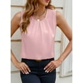 thumbnail image 3 of Women'S Silk Satin Tank Top Summer Business Casual Outfit 2025 Sleeveless Work Dressy Shirt Pink M, 3 of 7