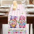 thumbnail image 3 of Table Runners 90 Inches Long Dress Scarves, Spring Gnomes Farmhouse Coffee/Dining/Kitchen Table Runner for Living Room, Botanical Flowers Leaf Pink Buffalo Check 13x90 Inch, 3 of 9