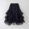 thumbnail image 5 of VBEWZET Girls Polka Dot Mesh Tiered Tulle Midi Skirt, Ruffle Layered Cake Tutu Long Skirt, Korean Elastic Waist Maxi Skirt for Girls Spring Autumn Black 8-9 Years, 5 of 5