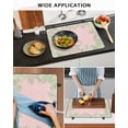 thumbnail image 5 of Large Induction Cooktop Protector Mat Pink Leaves Stove Top Covers for Electric Stove, Green Summer Botanical Pastoral Decorative Stove Burner Cover Mats, Glass Top Stove Cover, 5 of 7