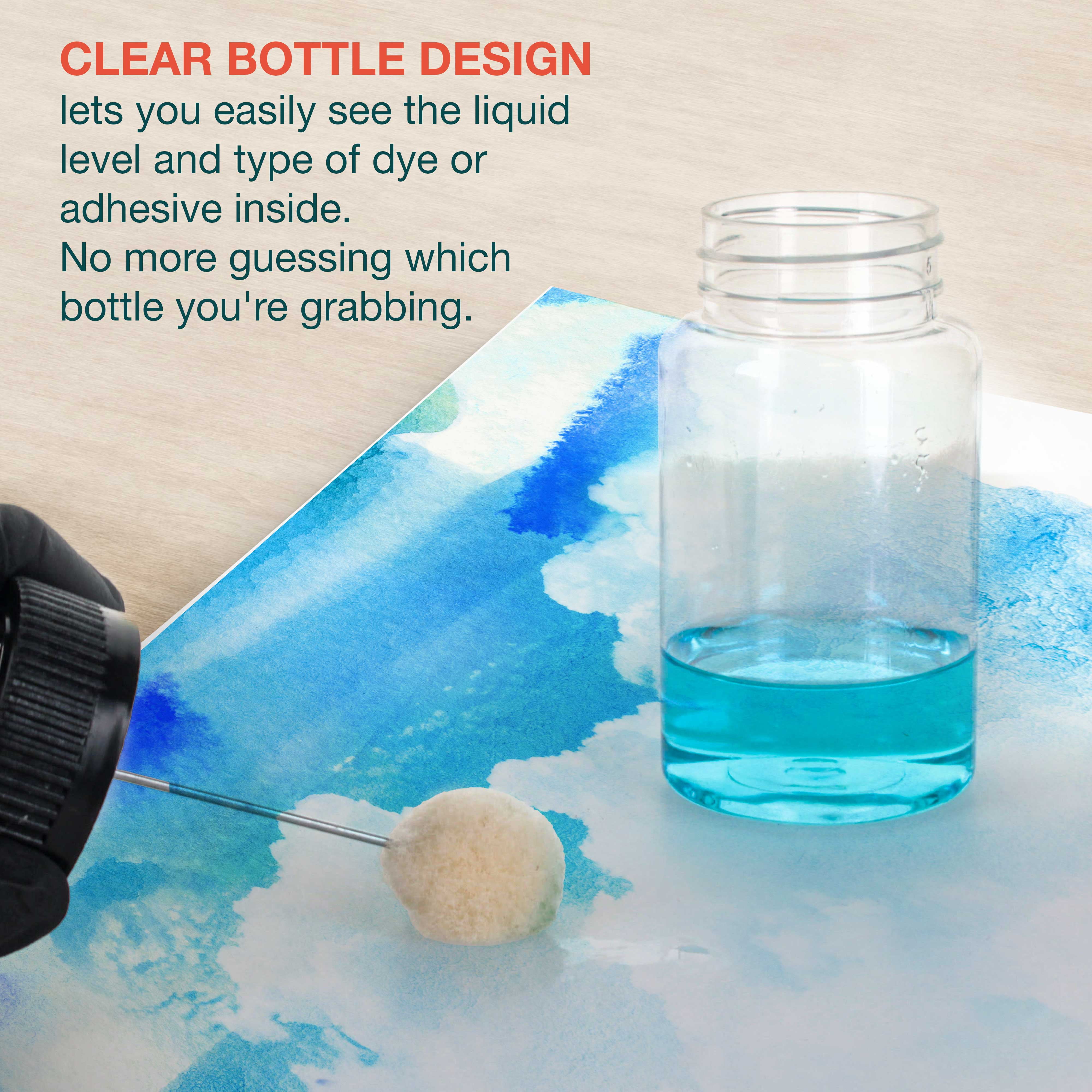 TCP Global 36-Pack Wool Daubers with Clear Plastic Bottles, 4 oz. (120 ml) - Safety Lids, Applicator Ball Brushes for Leather Dye, Dying, Painting, Gluing, DIY Arts and Crafts, Contact Cement